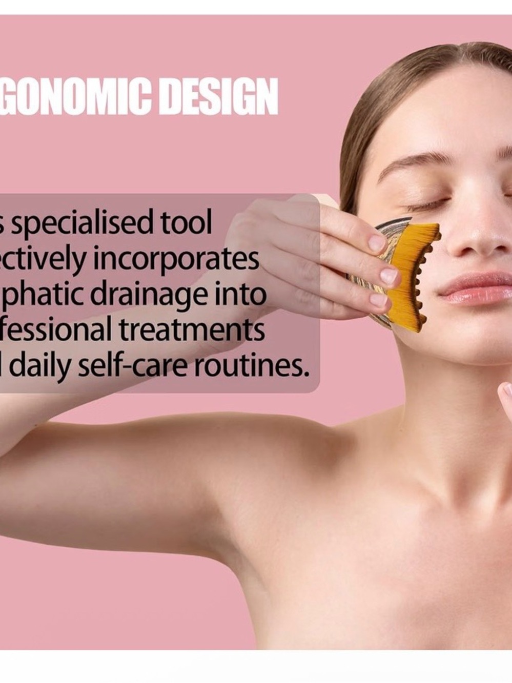 2 pc Gua Sha Face Brush Lymphatic Drainage Ergonomic Design Relieve Fatigue NEW! - Picture 4 of 11